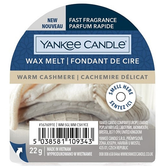 Yankee Candle Warm Cashmere - Hřejivý kašmír vonný vosk do aromalampy 22 g