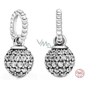 Charm Sterlingové stříbro 925 Pavé ball, přívěsek na náramek symbol