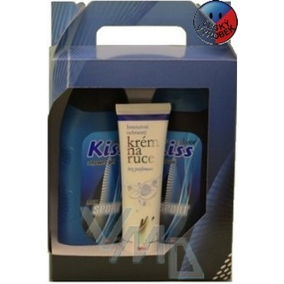 Mika Kiss Silver Sport 2v1 sprchový gel 400 ml + šampon 400 ml + krém na ruce 100 ml, kosmetická sada