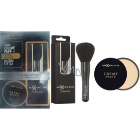 Max Factor Make-up & pudr Creme Puff Refill + štětec na pudr Powder Brush, kosmetická sada