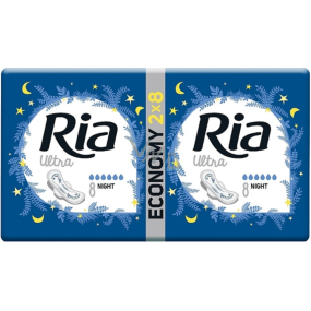 Ria Ultra Night noční hygienické vložky s křidélky 16 kusů