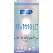 Durex Invisible Extra Thin Extra Lubricated kondomy extra tenké, extra lubrikované nominální šířka: 54 mm 10 kusů