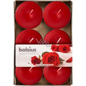 Bolsius Aromatic Maxi Velvet Rose - Růže vonné čajové svíčky 6 kusů, doba hoření 8 hodin