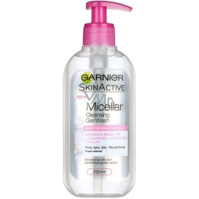 Garnier Skin Active micelární čisticí gel pro citlivou pleť dávkovač 200 ml