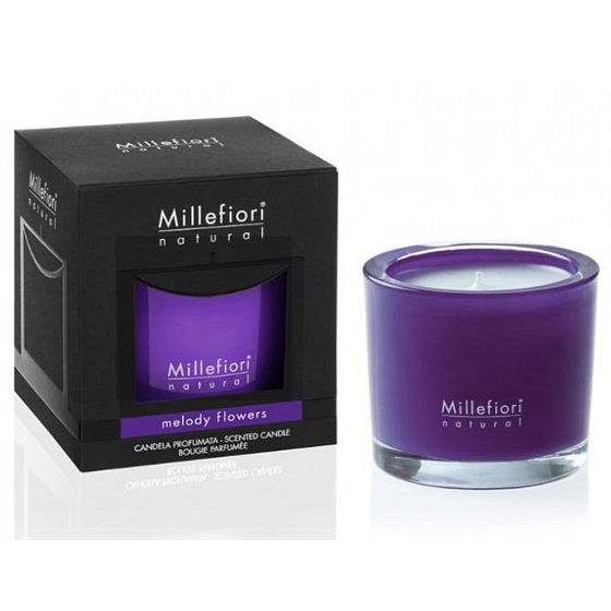 Millefiori Milano Natural Melody Flowers - Akordy květin Vonná svíčka hoří až 60 hodin 180 g