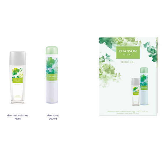 Chanson d Eau Original parfémovaný deodorant sklo 75 ml + deodorant sprej 200 ml, dárková sada pro ženy