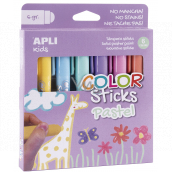 Apli Color Sticks temperové barvy suché pastelové 6 x 6 g, sada