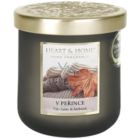 Heart & Home V peřince sojová vonná svíčka střední hoří až 30 hodin 110 g
