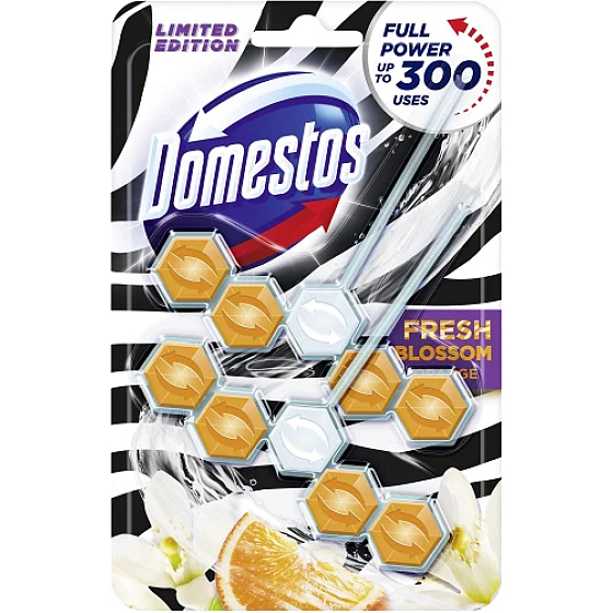 Domestos Power 5 Zebra Orange Blossom WC tuhý blok 2 x 55 g