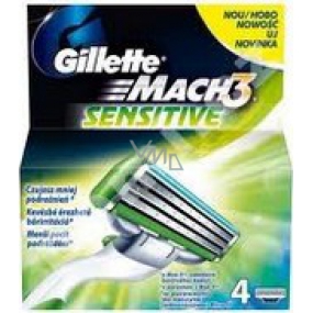 Gillette Mach3 Sensitive náhradní hlavice 4 kusy pro muže
