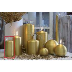 Lima Alfa svíčka zlatá válec 50 x 100 mm 1 kus