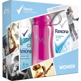 Rexona Freshness & Care sprchový gel 250 ml + Fresh Shower Clean deodorant sprej 150 ml + sportovní láhev 500 ml, kosmetická sada