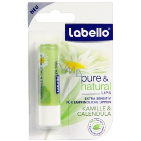 Labello Pure & Natural Camomile & Calendula balzám na rty 4,8 g
