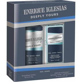 Enrique Iglesias Deeply Yours Man parfémovaný deodorant sklo 75 ml + deodorant sprej 150 ml, kosmetická sada