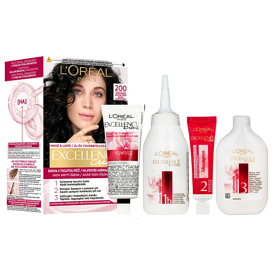 Loreal Paris Excellence Creme barva na vlasy 200 Černohnědá