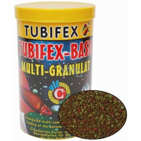 Tubifex Basic Multi Granulat plnohodnotné krmivo pro akvarijní ryby, které pobývají při dně akvária 125 ml