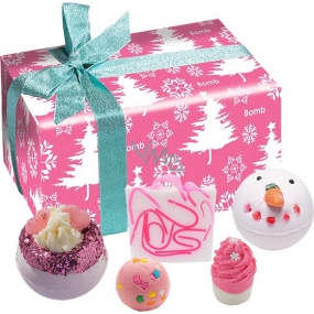 Bomb Cosmetics Růžové Vánoce - Dreaming of a Pink Christmas balistik 2x160 g + špalíček 50 g + kulička 30 g + mýdlo 100 g, kosmetická sada