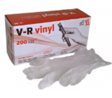 V-R Rukavice Vinyl jednorázové bezprašné pravolevé velikost XL box 200 kusů