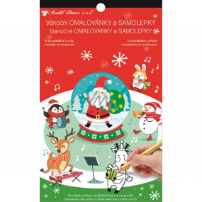 Samolepky a omalovánky vánoční Santa 14 x 23 cm