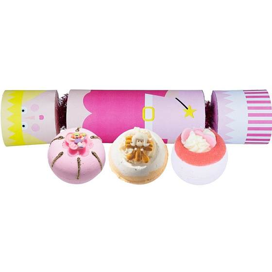 Bomb Cosmetics Fairy Godmother Cracker šumivý balistik do koupele 3 x 160 g, kosmetická sada