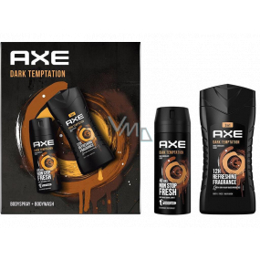 Axe Dark Temptation deodorant sprej 150 ml + 3v1 sprchový gel 250 ml, kosmetická sada pro muže
