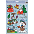 Okenní fólie bez lepidla s glitrem Merry Christmas pytel s dárky 30 x 20 cm