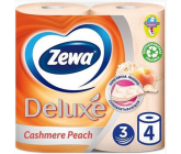 Zewa Deluxe Aqua Tube Cashmere Peach parfémovaný toaletní papír 3 vrstvý 150 útržků 4 kusy, rolička, kterou můžete spláchnout