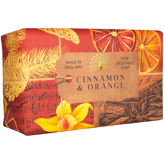 English Soap Skořice & Pomeranč přírodní parfémované toaletní mýdlo s bambuckým máslem 190 g