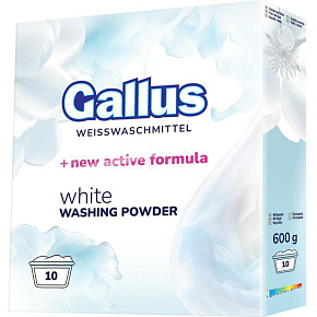 Gallus prací prášek White, 10 dávek, 600g Gallus prací prášek White, 10 dávek, 600g