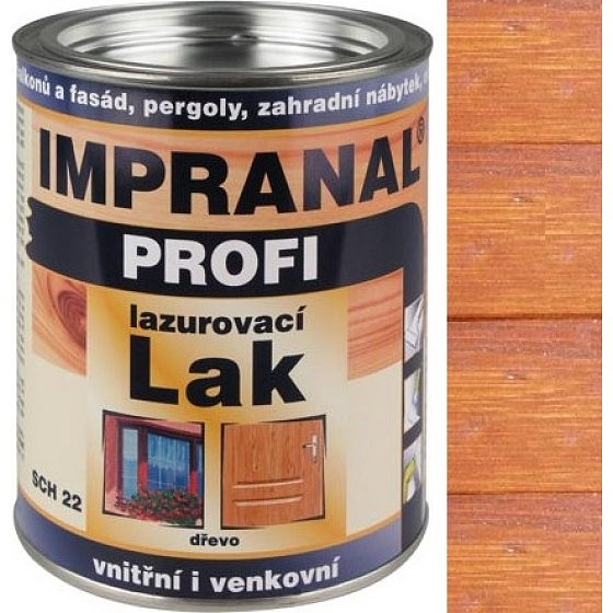 Impranal Profi lazurovací lak silnovrstvý pro dřevěné povrchy v exteriérech, interiérech SCH 22 Teak 0,75 l