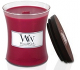 WoodWick Currant - Rybíz vonná svíčka s dřevěným knotem a víčkem sklo střední 275 g