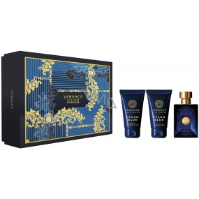 Versace Dylan Blue toaletní voda pro muže 50 ml + sprchový gel 50 ml + balzám po holení 50 ml, dárková sada