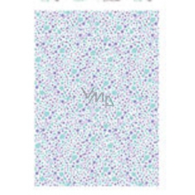 Ditipo Dárkový balicí papír 70 x 200 cm Vánoční bílý fialové a tyrkysové hvězdy