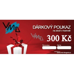 Dárkový poukaz VMD Drogerie na nákup zboží v hodnotě 300 Kč
