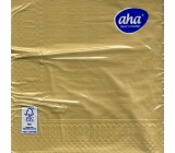 Aha Papírové ubrousky 3 vrstvé 33 x 33 cm 20 kusů Vánoční jednobarevné Zlaté