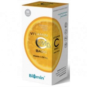 Biomin Vitamin C Basic přispívá k posílení imunity 500 mg doplněk stravy 60 kapslí