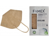 Famex Respirátor ústní ochranný 5-vrstvý FFP2 obličejová maska béžová 1 kus