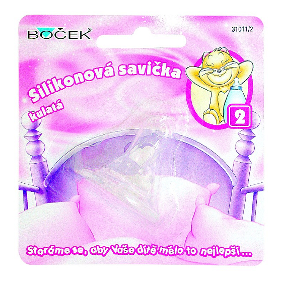 Boček Silikonová savička velikost otvoru 2 - Mléko