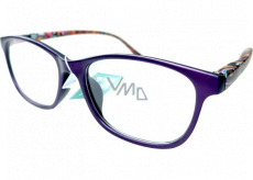 Berkeley Čtecí dioptrické brýle +4 plast fialové, barevné postranice 1 kus MC2193