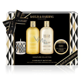 Baylis & Harding Mandarinka a Grapefruit pěna do koupele 300 ml + sprchový krém 300 ml + mléko na ruce a tělo 50 ml + vonná svíčka 60 g, kosmetická sada pro ženy