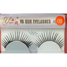 EyelaShes Umělé řasy s lepidlem 09 Černé 1 pár