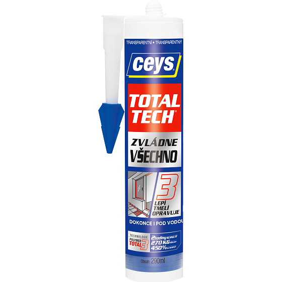 Ceys Total Tech univerzální lepidlo a tmel, transparentní, 290 ml
