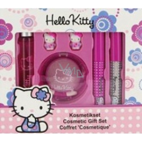 Hello Kitty Toaletní voda + oční stíny + řasenka + lesk na rty pro dívky dárková sada