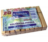 Clanax Kolíčky na prádlo dřevěné 20 kusů