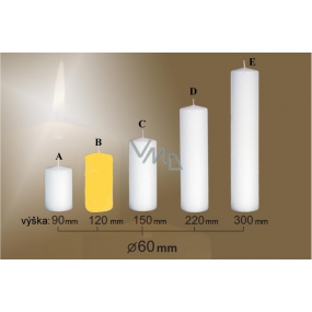 Lima Svíčka hladká žlutá válec 60 x 120 mm 1 kus