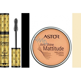 Astor Seduction Codes N1 Volume & Definition řasenka černá 10,5 ml + Astor Anti Shine Mattitude pudr 001 14 g, dárková sada