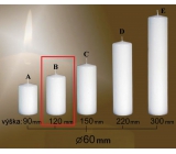 Lima Gastro hladká svíčka bílá válec 60 x 120 mm 1 kus