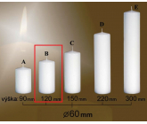 Lima Gastro hladká svíčka bílá válec 60 x 120 mm 1 kus