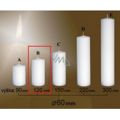 Lima Gastro hladká svíčka bílá válec 60 x 120 mm 1 kus