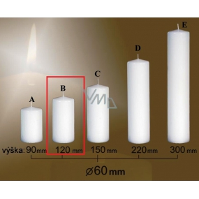 Lima Gastro hladká svíčka bílá válec 60 x 120 mm 1 kus